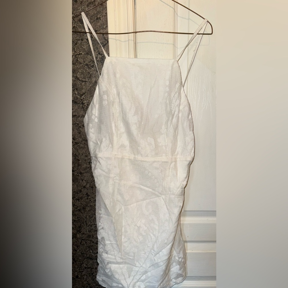 Sage White Textured Dress